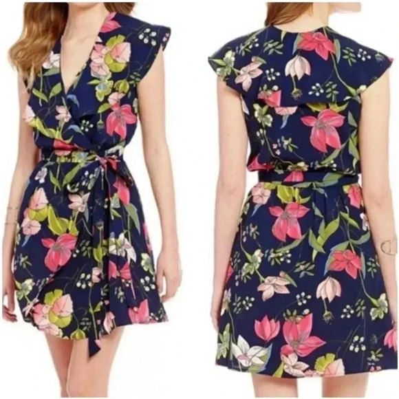 Gianni Bini Floral Wrap Dress - Picture 1 of 9
